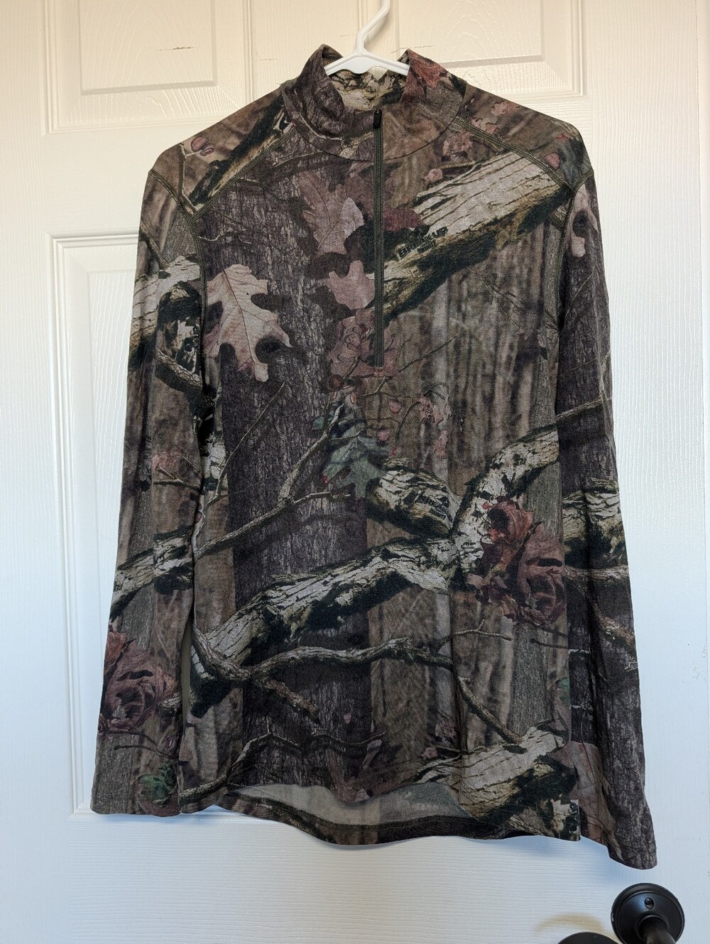 Icebreaker Mens Merino Wool Camouflage Quarter Zip Long Sleeve Pullover Hunt M